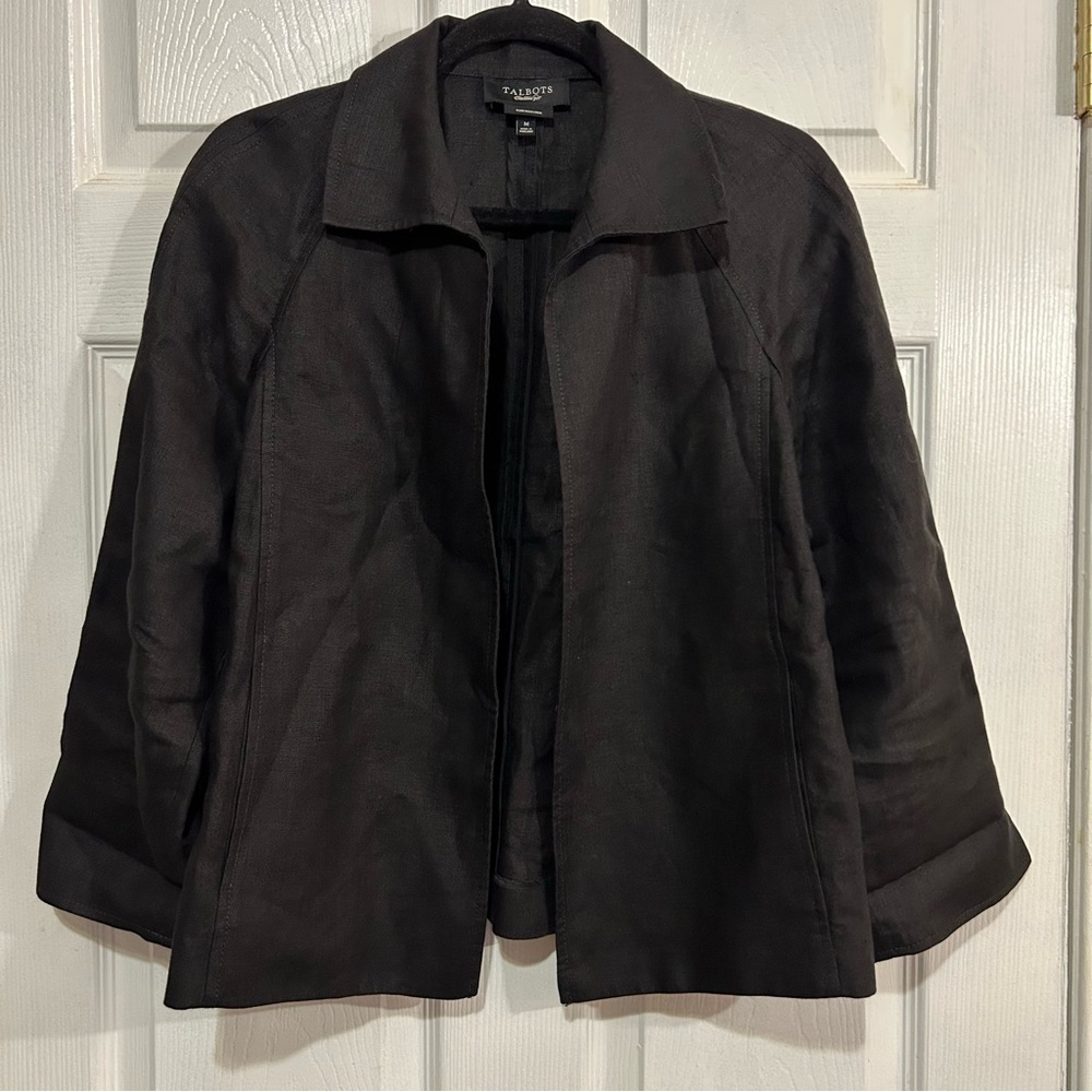Talbots Women’s Jacket Irish Linen Minimalist Career Classic Lightweight Size M